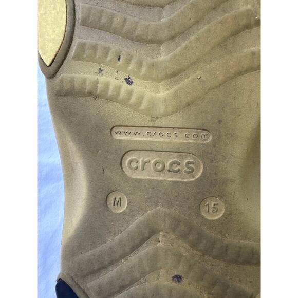 Iconic Crocs Comfort Olive Green Strap All Terrain Sandals With Back Strap Sz 15 - Picture 8 of 16
